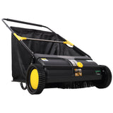 Hand Push Lawn Sweeper 26 Inch Leaf & Grass Collector 7 cu. ft Hopper Bag Capacity with Adjustable Brush Height - Fab Heavy Parts