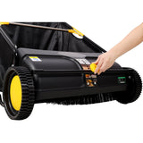 Hand Push Lawn Sweeper 26 Inch Leaf & Grass Collector 7 cu. ft Hopper Bag Capacity with Adjustable Brush Height - Fab Heavy Parts