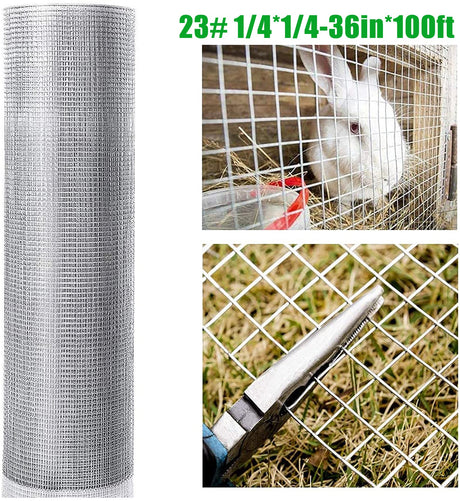 Hardware Cloth 1/4 inch 36in x 100ft 23 Gauge Hot - dip Galvanized After Welding - Silver - Fab Heavy Parts