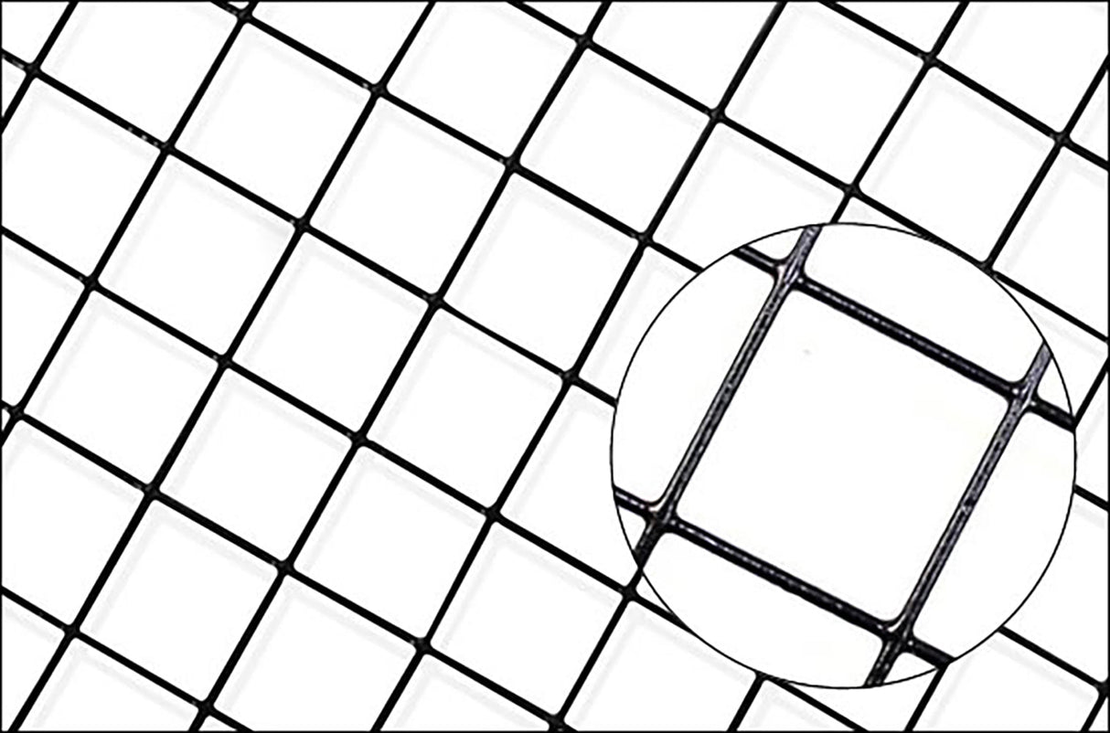 Hardware Cloth 5 ft × 50 ft 19 Gauge 1/2 inch Black PVC Vinyl Coated Welded Wire Fence Poultry Netting Chicken Coop Cover Wire Fencing Black PVC Wire Mesh - Fab Heavy Parts