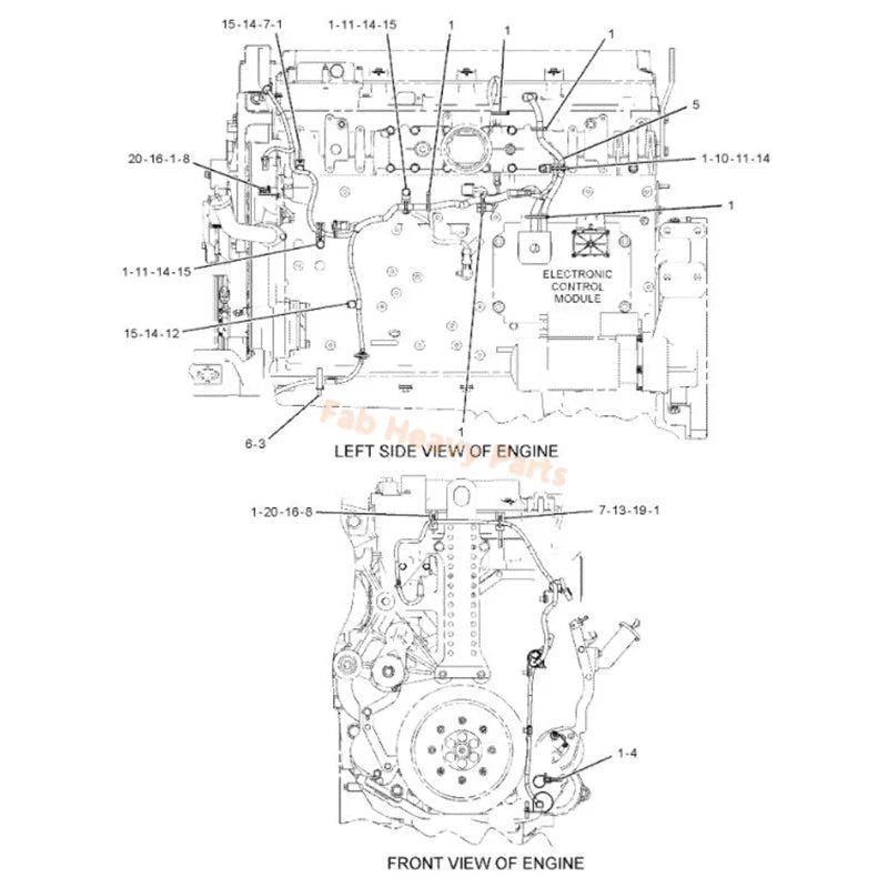 Harness Assembly 219 - 7461 2197461 Fits for Caterpillar Engine C11 C13 Excavator CAT 345C 345D 349D - Fab Heavy Parts