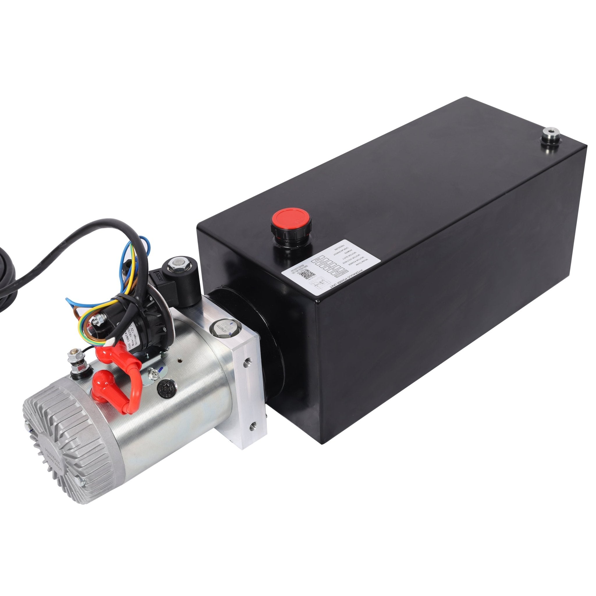 Heavy Duty 12V DC Hydraulic Power Unit 12 Quart Steel Tank Hydraulic Pump for Dump Trailer Lift Gate Wood Splitter Aerial Work Platform and Small Lifting Equipment with Remote Control - Fab Heavy Parts