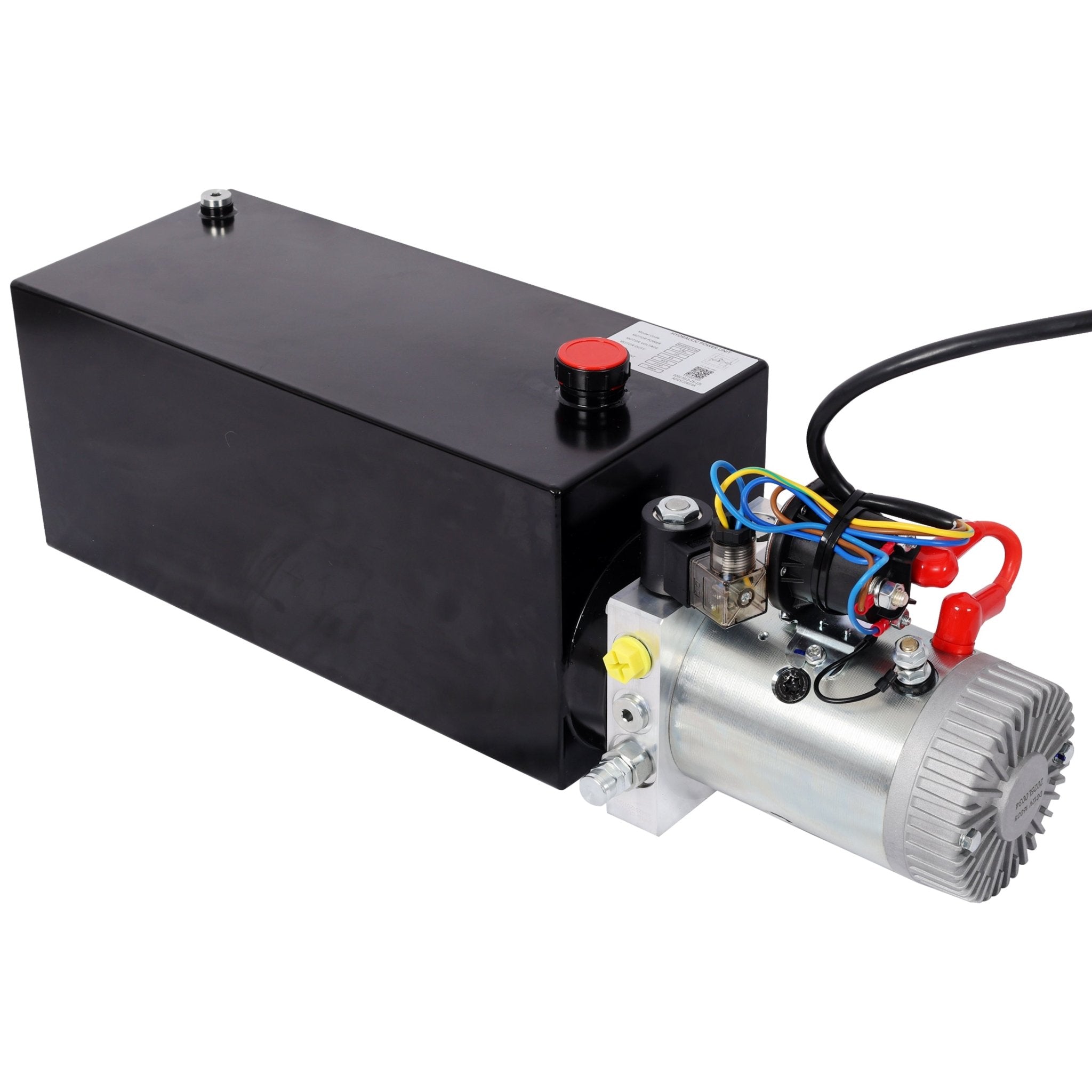 Heavy Duty 12V DC Hydraulic Power Unit 12 Quart Steel Tank Hydraulic Pump for Dump Trailer Lift Gate Wood Splitter Aerial Work Platform and Small Lifting Equipment with Remote Control - Fab Heavy Parts