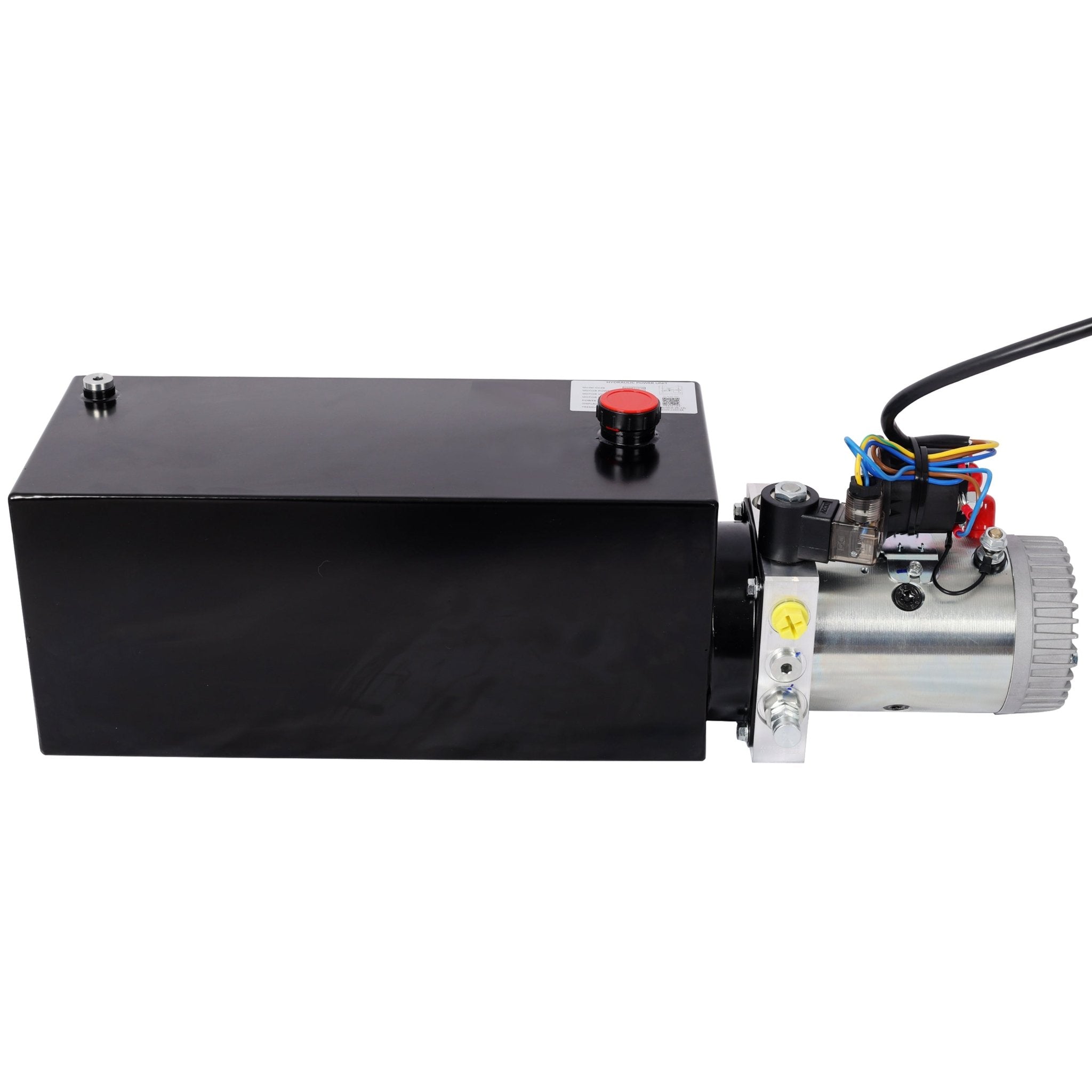 Heavy Duty 12V DC Hydraulic Power Unit 12 Quart Steel Tank Hydraulic Pump for Dump Trailer Lift Gate Wood Splitter Aerial Work Platform and Small Lifting Equipment with Remote Control - Fab Heavy Parts