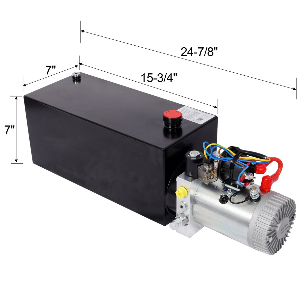 Heavy Duty 12V DC Hydraulic Power Unit 12 Quart Steel Tank Hydraulic Pump for Dump Trailer Lift Gate Wood Splitter Aerial Work Platform and Small Lifting Equipment with Remote Control - Fab Heavy Parts