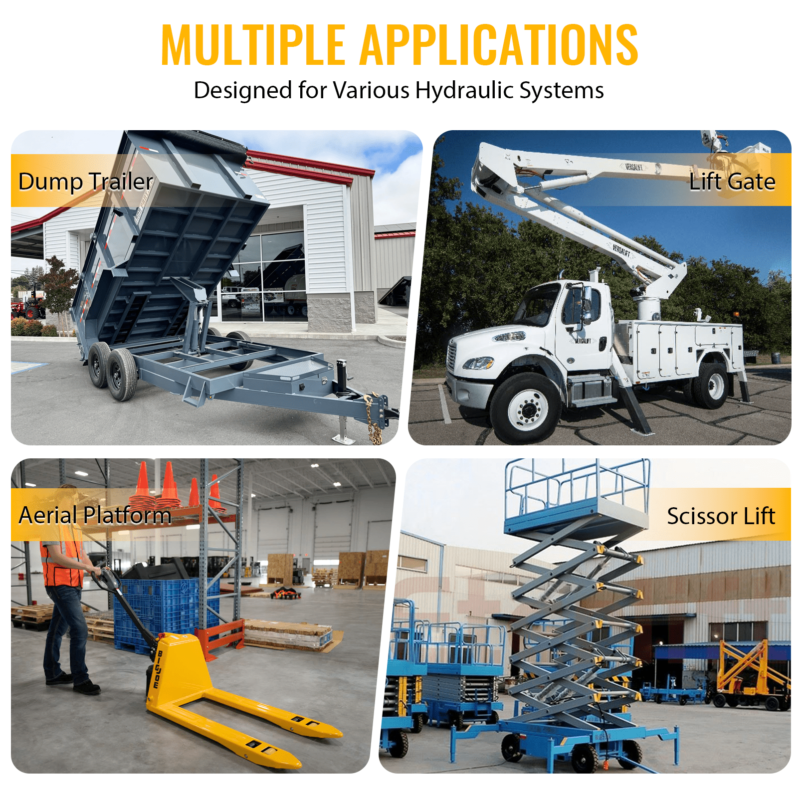 Heavy Duty 12V DC Hydraulic Power Unit 12 Quart Steel Tank Hydraulic Pump for Dump Trailer Lift Gate Wood Splitter Aerial Work Platform and Small Lifting Equipment with Remote Control - Fab Heavy Parts