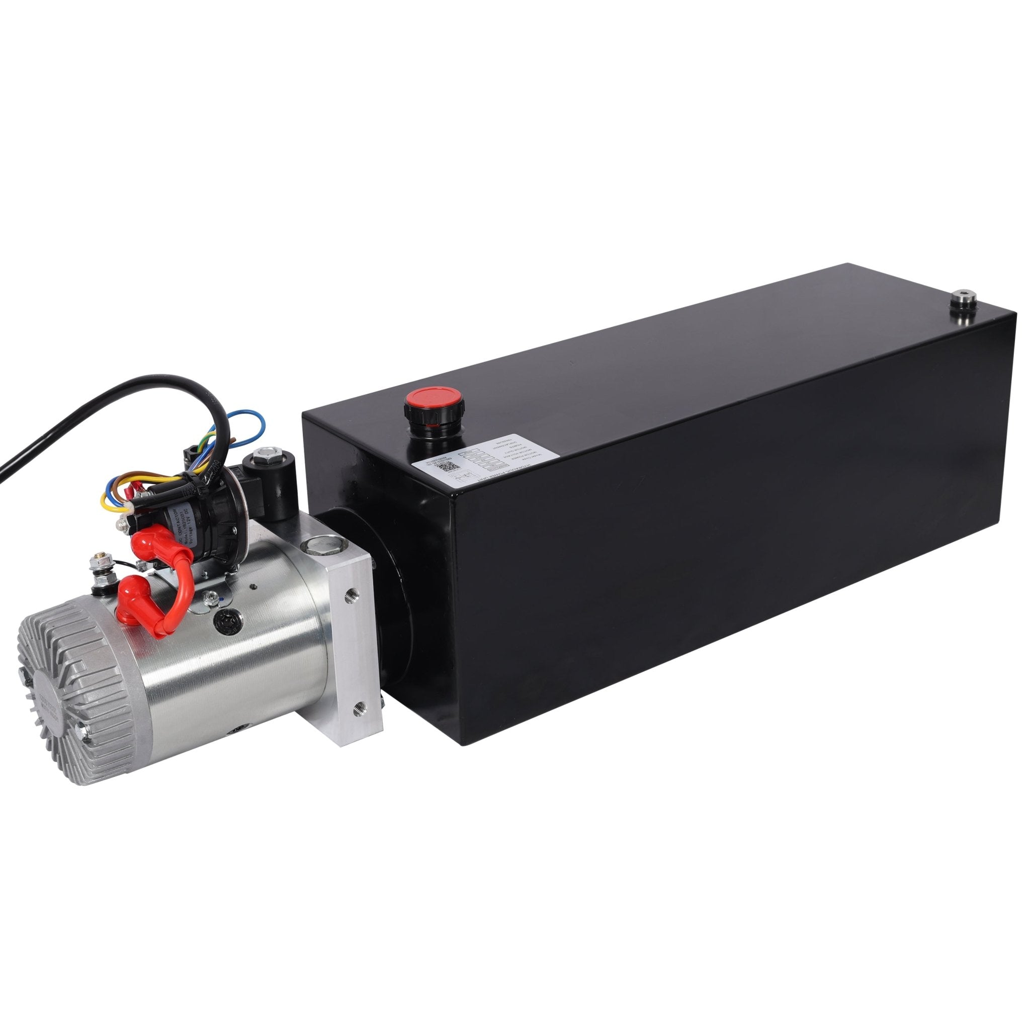 Heavy Duty 12V DC Hydraulic Power Unit 15 Quart Steel Tank Hydraulic Pump for Dump Trailer Lift Gate Wood Splitter Aerial Work Platform and Small Lifting Equipment with Remote Control - Fab Heavy Parts