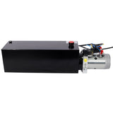 Heavy Duty 12V DC Hydraulic Power Unit 15 Quart Steel Tank Hydraulic Pump for Dump Trailer Lift Gate Wood Splitter Aerial Work Platform and Small Lifting Equipment with Remote Control - Fab Heavy Parts