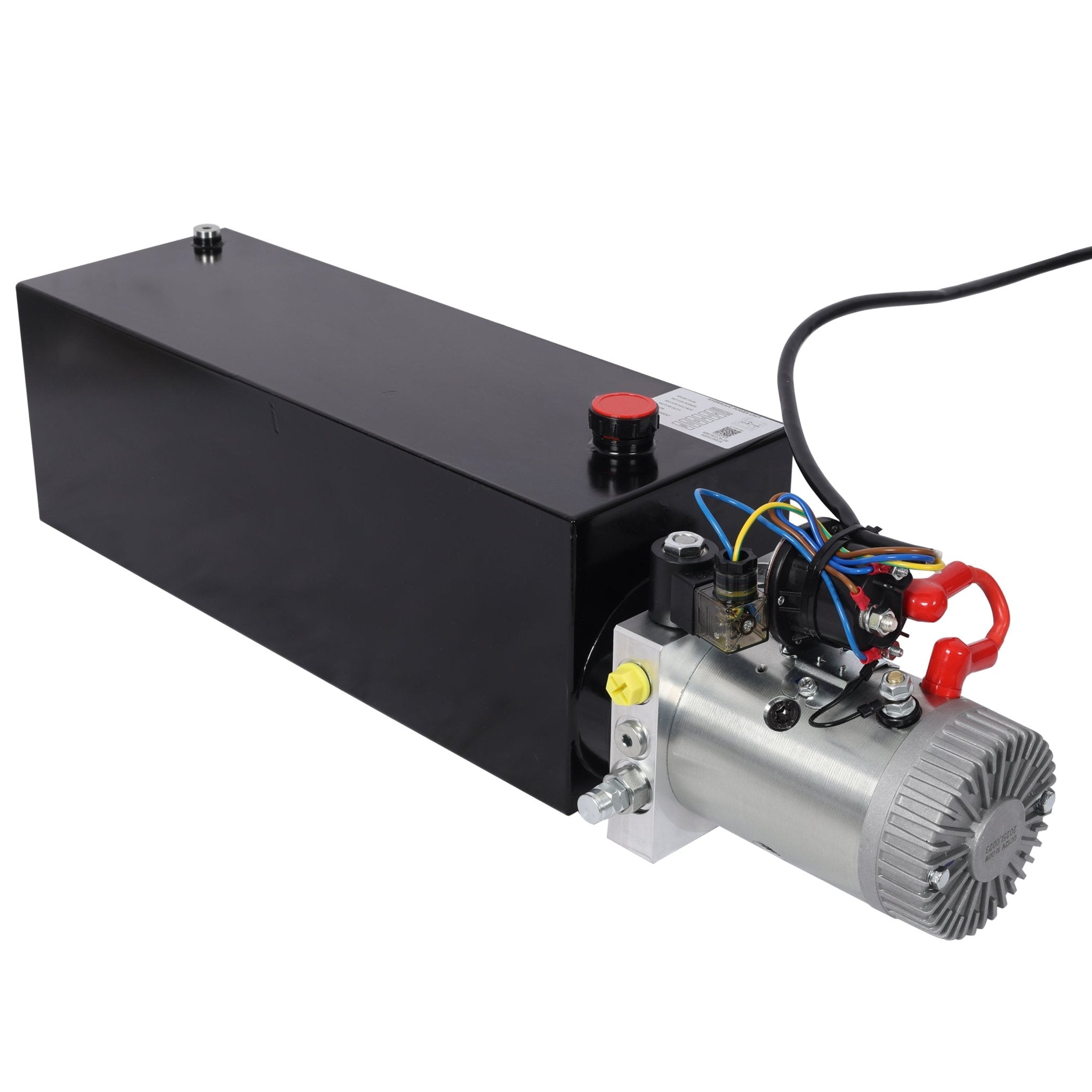 Heavy Duty 12V DC Hydraulic Power Unit 15 Quart Steel Tank Hydraulic Pump for Dump Trailer Lift Gate Wood Splitter Aerial Work Platform and Small Lifting Equipment with Remote Control - Fab Heavy Parts