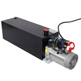 Heavy Duty 12V DC Hydraulic Power Unit 15 Quart Steel Tank Hydraulic Pump for Dump Trailer Lift Gate Wood Splitter Aerial Work Platform and Small Lifting Equipment with Remote Control - Fab Heavy Parts