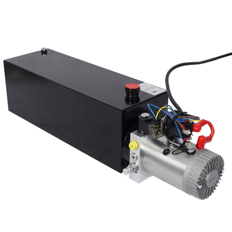 Heavy Duty 12V DC Hydraulic Power Unit 15 Quart Steel Tank Hydraulic Pump for Dump Trailer Lift Gate Wood Splitter Aerial Work Platform and Small Lifting Equipment with Remote Control - Fab Heavy Parts
