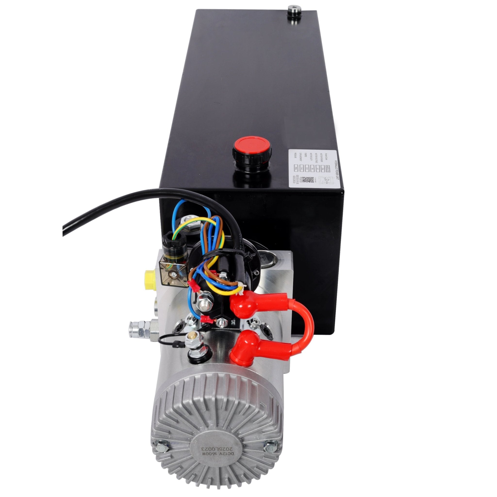 Heavy Duty 12V DC Hydraulic Power Unit 15 Quart Steel Tank Hydraulic Pump for Dump Trailer Lift Gate Wood Splitter Aerial Work Platform and Small Lifting Equipment with Remote Control - Fab Heavy Parts