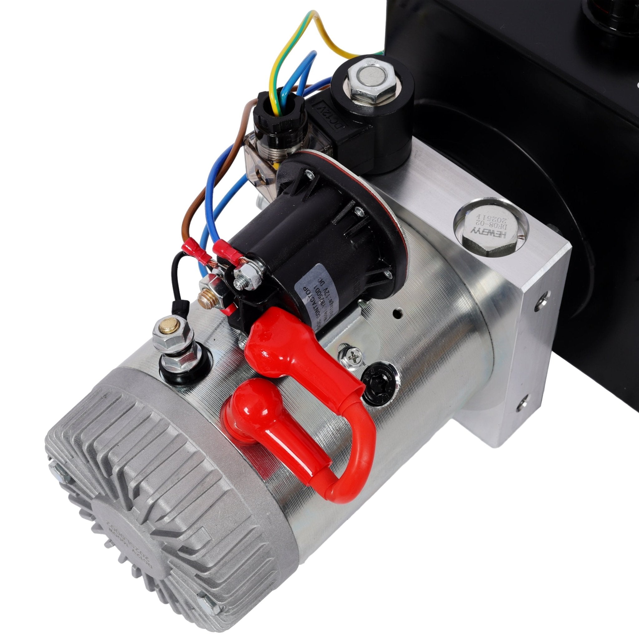 Heavy Duty 12V DC Hydraulic Power Unit 8 Quart Steel Tank Hydraulic Pump for Dump Trailer Lift Gate Wood Splitter Aerial Work Platform and Small Lifting Equipment with Remote Control - Fab Heavy Parts