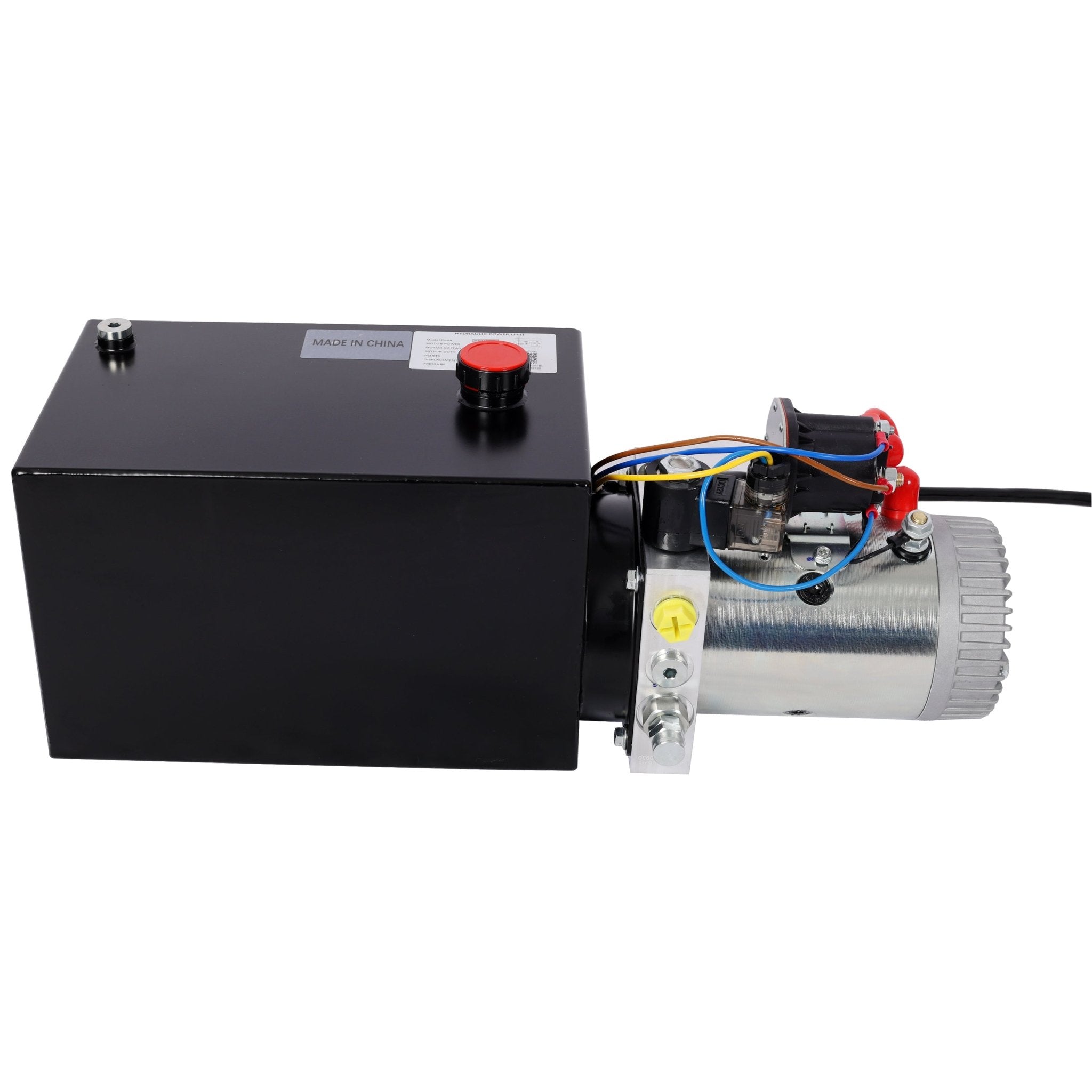 Heavy Duty 12V DC Hydraulic Power Unit 8 Quart Steel Tank Hydraulic Pump for Dump Trailer Lift Gate Wood Splitter Aerial Work Platform and Small Lifting Equipment with Remote Control - Fab Heavy Parts