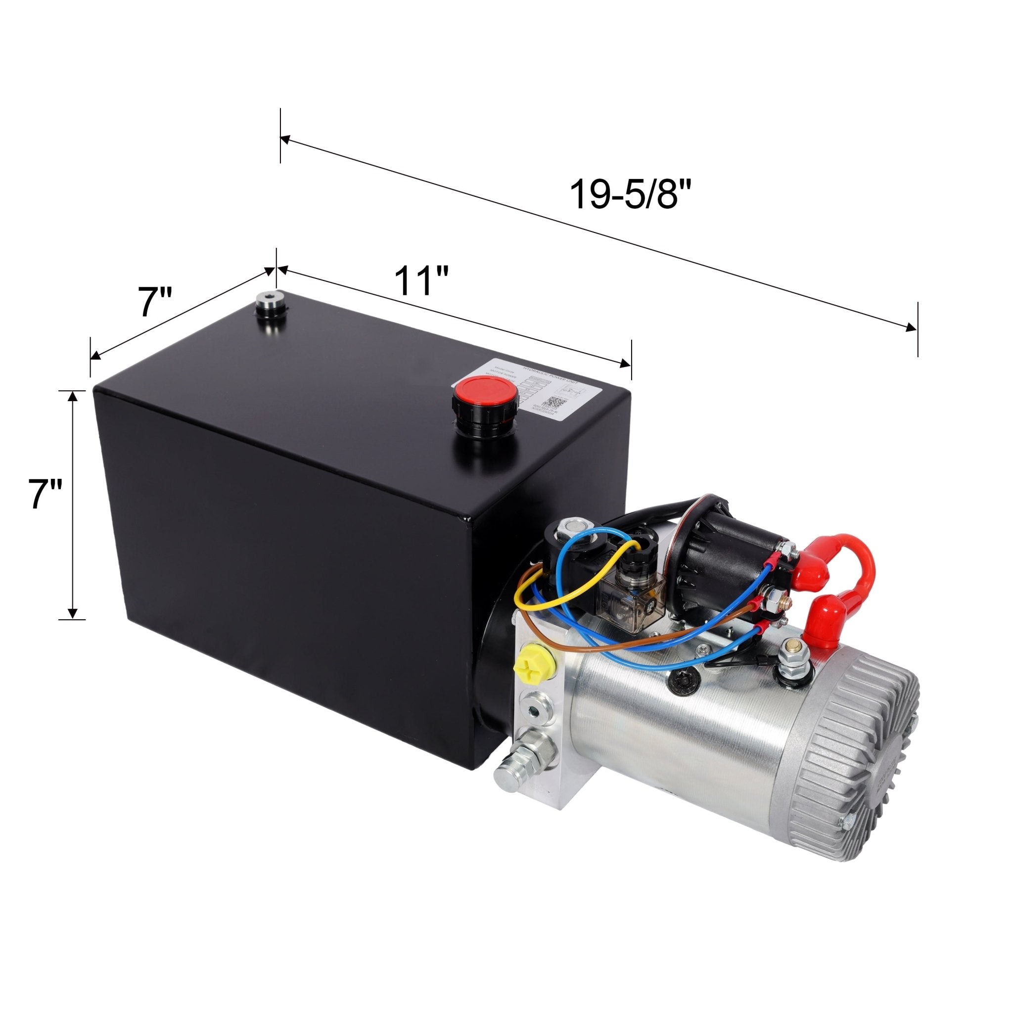 Heavy Duty 12V DC Hydraulic Power Unit 8 Quart Steel Tank Hydraulic Pump for Dump Trailer Lift Gate Wood Splitter Aerial Work Platform and Small Lifting Equipment with Remote Control - Fab Heavy Parts