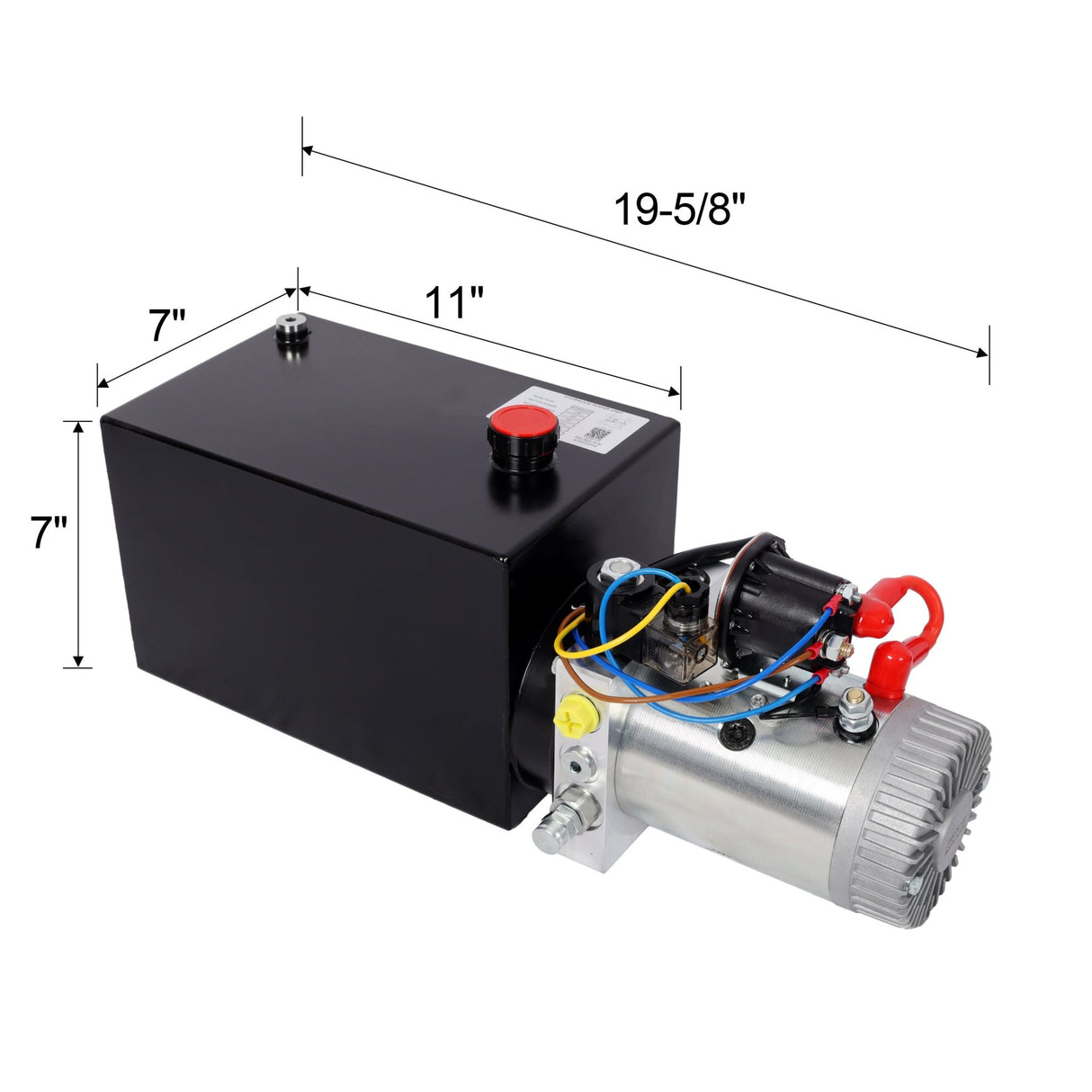 Heavy Duty 12V DC Hydraulic Power Unit 8 Quart Steel Tank Hydraulic Pump for Dump Trailer Lift Gate Wood Splitter Aerial Work Platform and Small Lifting Equipment with Remote Control - Fab Heavy Parts