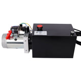 Heavy Duty 12V DC Hydraulic Power Unit 8 Quart Steel Tank Hydraulic Pump for Dump Trailer Lift Gate Wood Splitter Aerial Work Platform and Small Lifting Equipment with Remote Control - Fab Heavy Parts