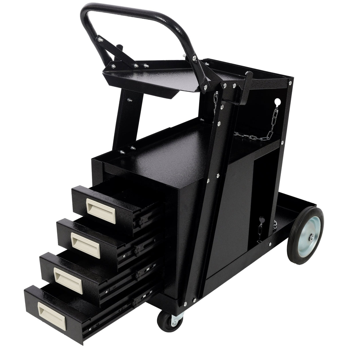Heavy Duty 2 - Tier 4 Drawers Rolling Welding Cart Portable Welder Storage Trolley with Wheels for MIG TIG ARC Welder Plasma Cutter and Welding Accessories - Fab Heavy Parts