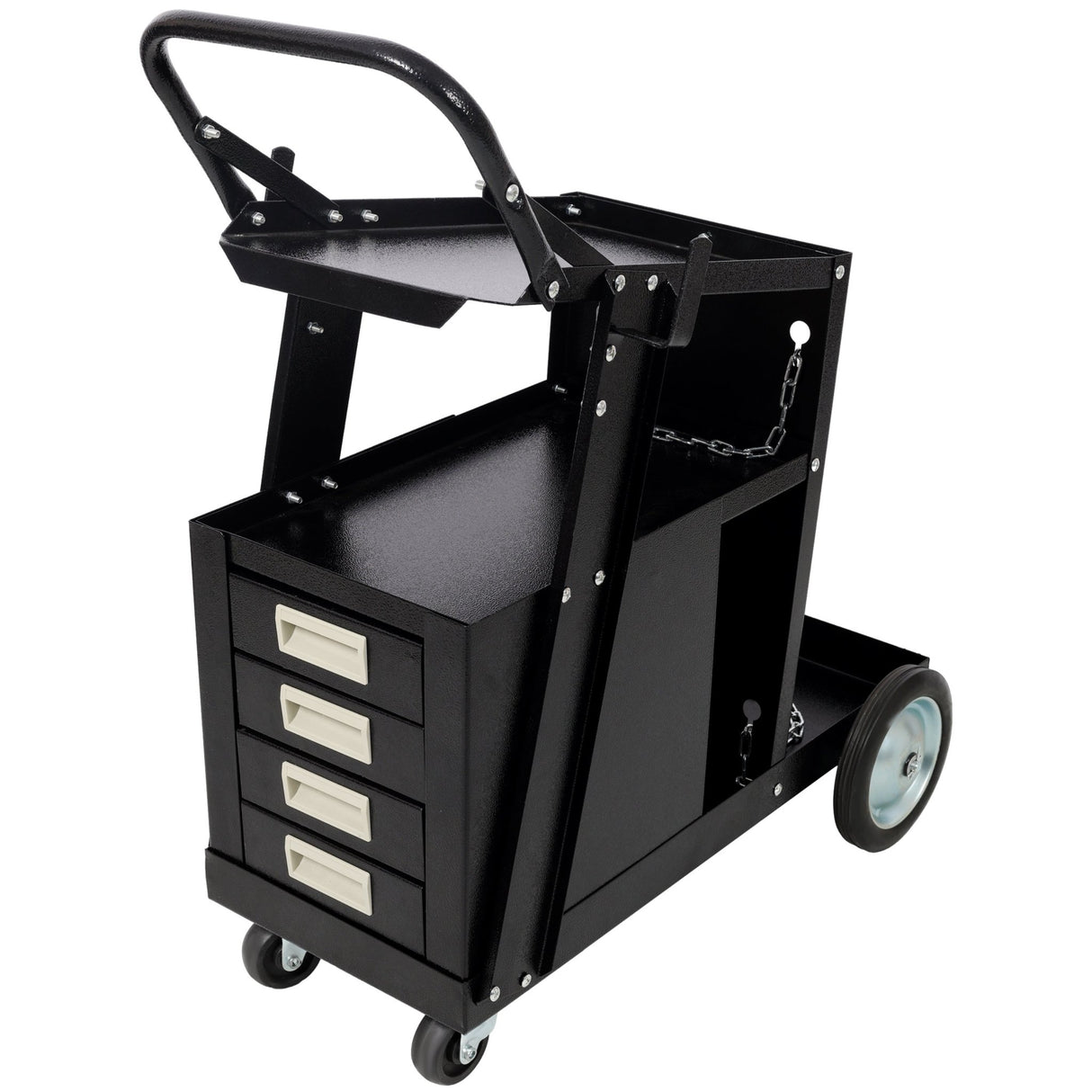 Heavy Duty 2 - Tier 4 Drawers Rolling Welding Cart Portable Welder Storage Trolley with Wheels for MIG TIG ARC Welder Plasma Cutter and Welding Accessories - Fab Heavy Parts
