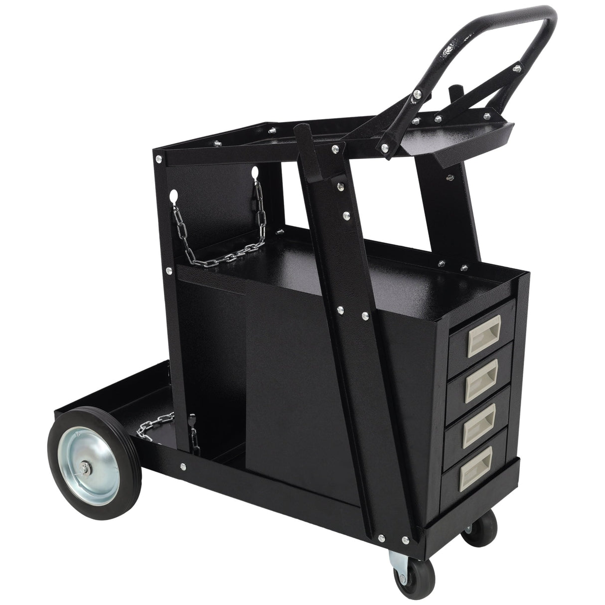 Heavy Duty 2 - Tier 4 Drawers Rolling Welding Cart Portable Welder Storage Trolley with Wheels for MIG TIG ARC Welder Plasma Cutter and Welding Accessories - Fab Heavy Parts