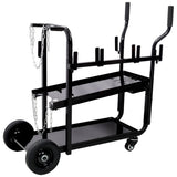 Heavy Duty 2 - Tier Rolling Welding Cart Portable Welder Storage Trolley with Wheels for MIG TIG ARC Welder Plasma Cutter and Welding Accessories - Black - Fab Heavy Parts