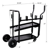Heavy Duty 2 - Tier Rolling Welding Cart Portable Welder Storage Trolley with Wheels for MIG TIG ARC Welder Plasma Cutter and Welding Accessories - Black - Fab Heavy Parts