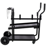 Heavy Duty 2 - Tier Rolling Welding Cart Portable Welder Storage Trolley with Wheels for MIG TIG ARC Welder Plasma Cutter and Welding Accessories - Black - Fab Heavy Parts