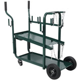 Heavy Duty 2 - Tier Rolling Welding Cart Portable Welder Storage Trolley with Wheels for MIG TIG ARC Welder Plasma Cutter and Welding Accessories - Green - Fab Heavy Parts