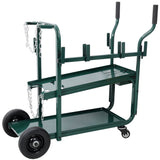 Heavy Duty 2 - Tier Rolling Welding Cart Portable Welder Storage Trolley with Wheels for MIG TIG ARC Welder Plasma Cutter and Welding Accessories - Green - Fab Heavy Parts