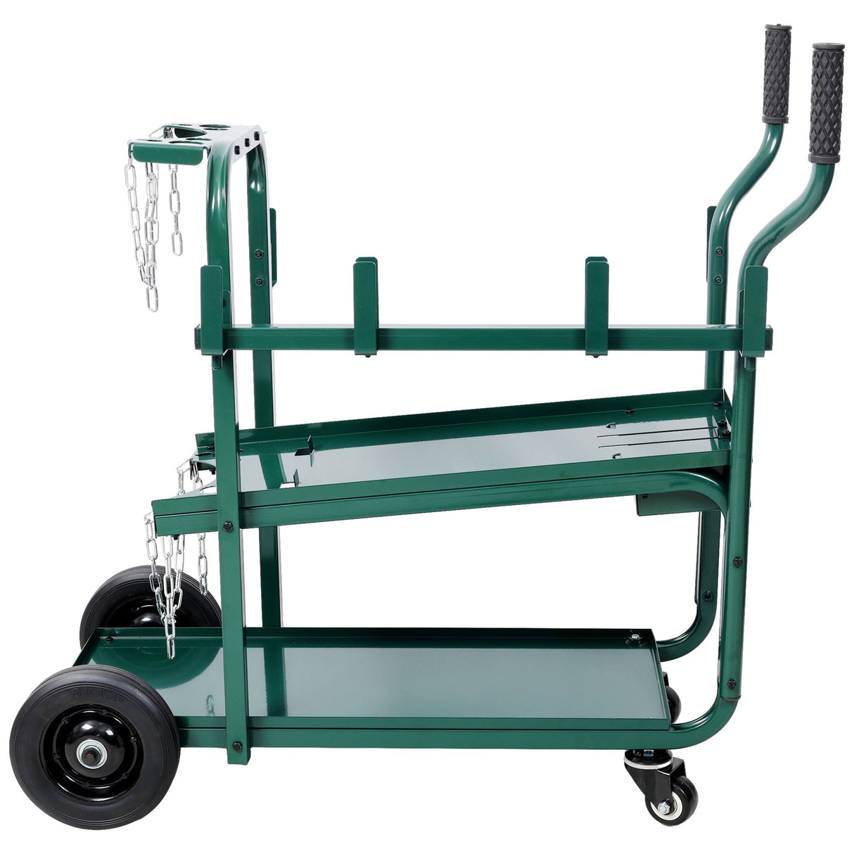 Heavy Duty 2 - Tier Rolling Welding Cart Portable Welder Storage Trolley with Wheels for MIG TIG ARC Welder Plasma Cutter and Welding Accessories - Green - Fab Heavy Parts
