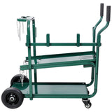 Heavy Duty 2 - Tier Rolling Welding Cart Portable Welder Storage Trolley with Wheels for MIG TIG ARC Welder Plasma Cutter and Welding Accessories - Green - Fab Heavy Parts