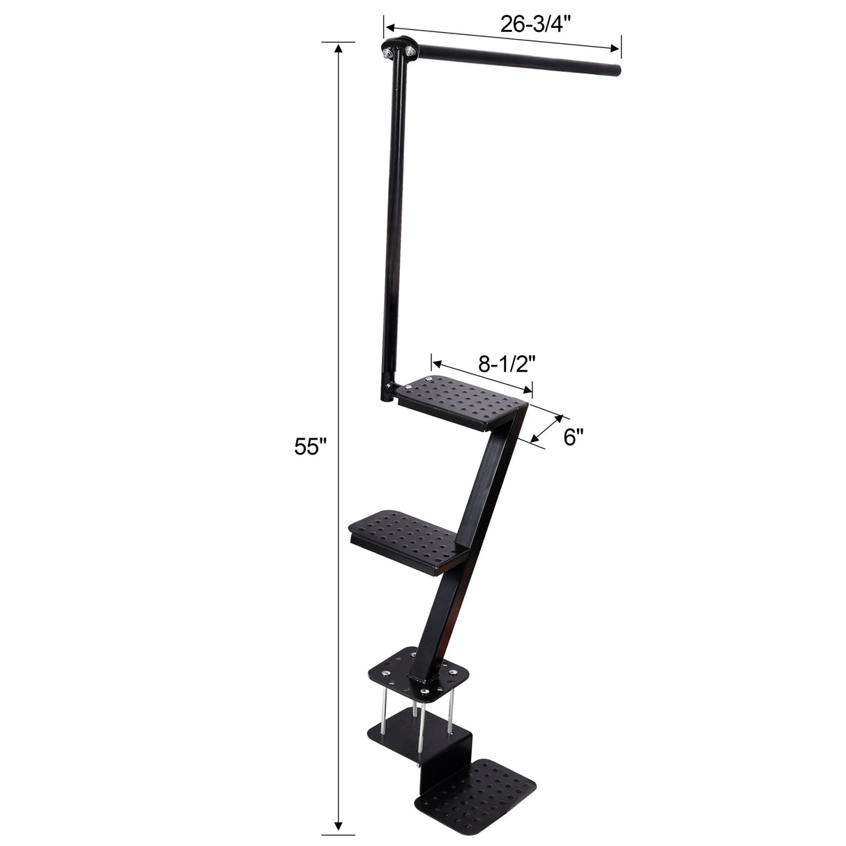 Heavy Duty 3 Step Boat Trailer Steps with Secure Handle Textured Anti-Slip Tread Steel Trailer Tongue Ladder Universal Fit for Most Boat Trailers - Fab Heavy Parts