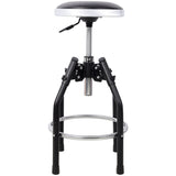 Heavy Duty Adjustable Hydraulic Shop Stool Adjustable Mechanic Stool Foot Rest Stool 360° Swivel - Black - Fab Heavy Parts