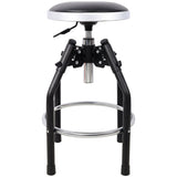 Heavy Duty Adjustable Hydraulic Shop Stool Adjustable Mechanic Stool Foot Rest Stool 360° Swivel - Black - Fab Heavy Parts