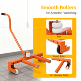 Heavy Duty Adjustable Tire Wheel Dolly 330 Lbs Capacity - Orange - Fab Heavy Parts