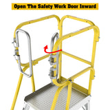 Heavy - Duty Aluminum 4 Step Rolling Platform Ladder with 375lbs Capacity - Fab Heavy Parts