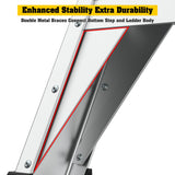 Heavy - Duty Aluminum 4 Step Rolling Platform Ladder with 375lbs Capacity - Fab Heavy Parts