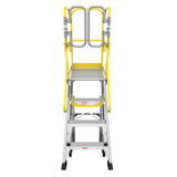 Heavy - Duty Aluminum 4 Step Rolling Platform Ladder with 375lbs Capacity - Fab Heavy Parts