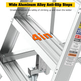 Heavy - Duty Aluminum 4 Step Rolling Platform Ladder with 375lbs Capacity - Fab Heavy Parts