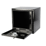 Heavy Duty Aluminum Diamond Plate Tool Underbody Box Waterproof with T - Handle Lock and Keys 17.9"×17.1"×17.9" - Fab Heavy Parts