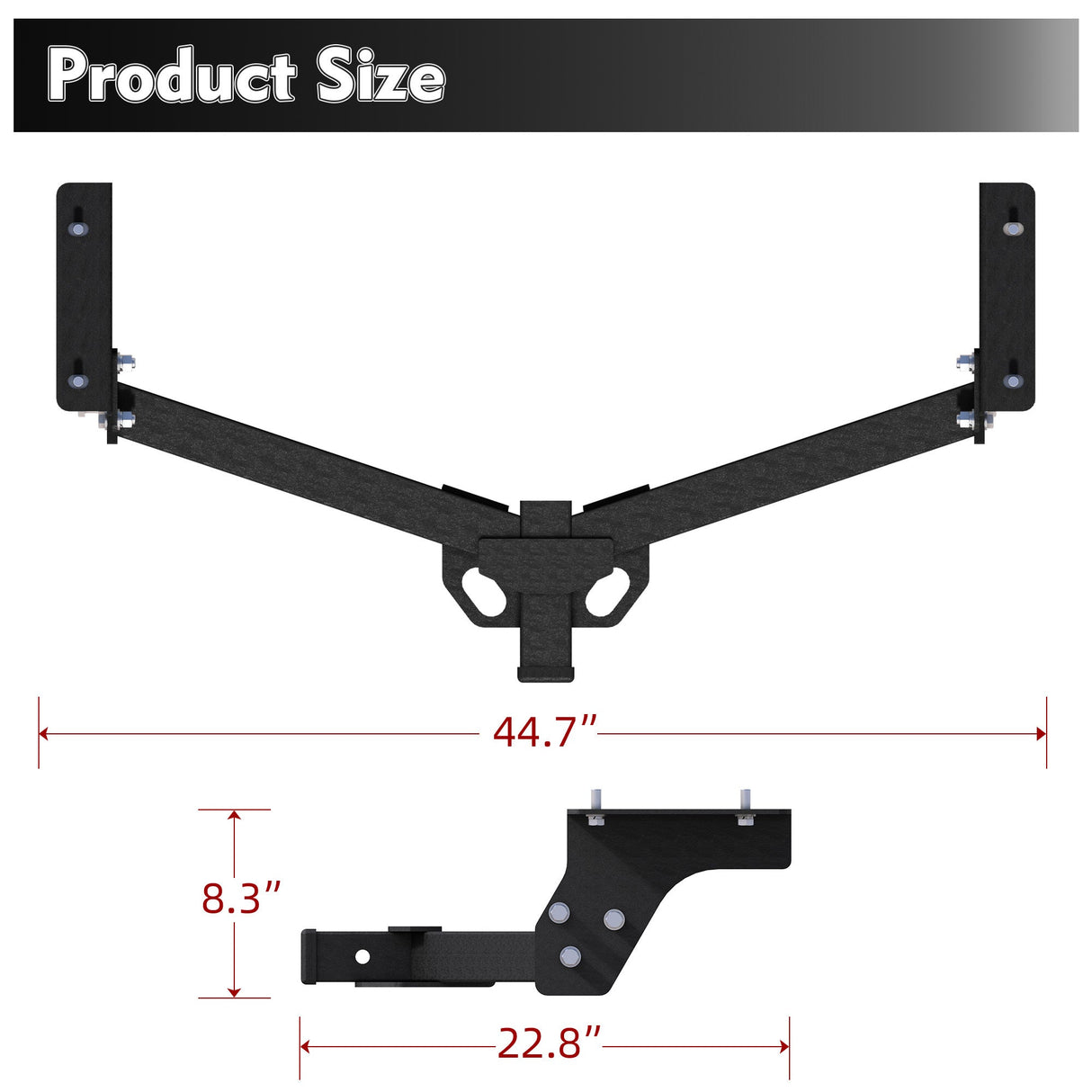 Heavy Duty Carbon Steel Class 3 Trailer Hitch 2" Receiver Fit For 2006–2018 Toyota RAV4, 675 Lbs Tongue Weight 4500 Lbs WD Capacity - Fab Heavy Parts