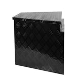 Heavy Duty Diamond Plate Aluminum Trailer Tongue Box with Seal Lock & Keys Black 32.5"x20.5"x18.3" - Fab Heavy Parts