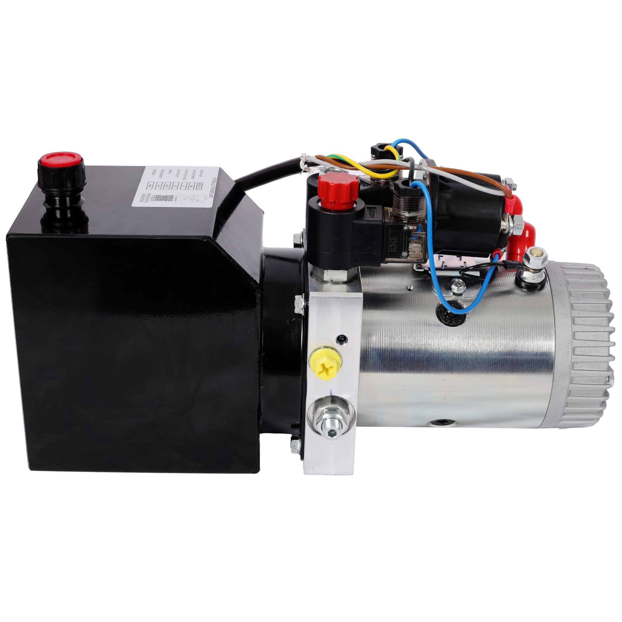Heavy Duty Double Acting 12V DC Hydraulic Power Unit 3 Quart Steel Tank Hydraulic Pump for Dump Trailers Aerial Platforms and Industrial Lifting Applications with Remote Control - Fab Heavy Parts