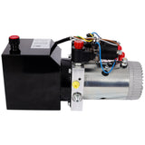 Heavy Duty Double Acting 12V DC Hydraulic Power Unit 3 Quart Steel Tank Hydraulic Pump for Dump Trailers Aerial Platforms and Industrial Lifting Applications with Remote Control - Fab Heavy Parts