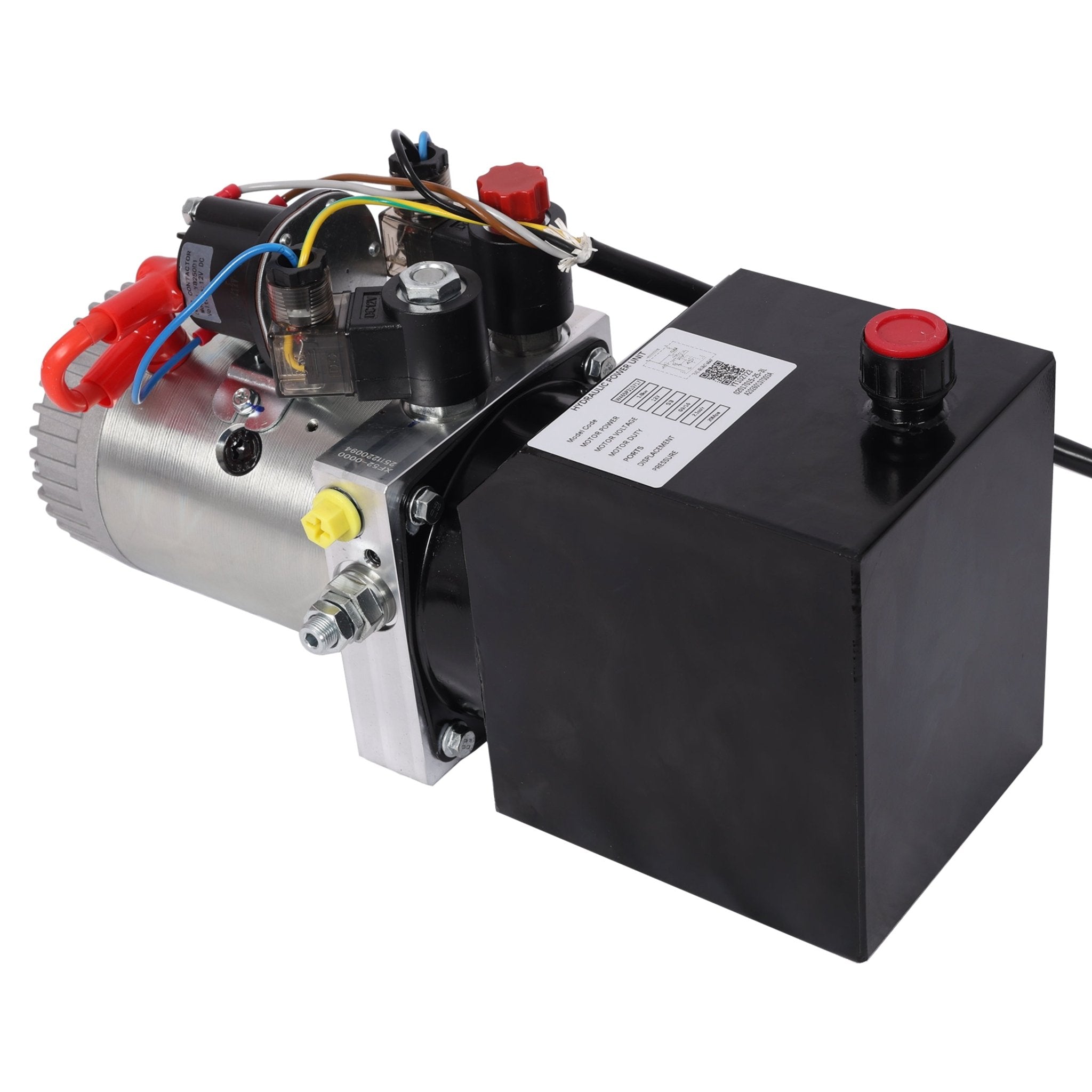 Heavy Duty Double Acting 12V DC Hydraulic Power Unit 3 Quart Steel Tank Hydraulic Pump for Dump Trailers Aerial Platforms and Industrial Lifting Applications with Remote Control - Fab Heavy Parts