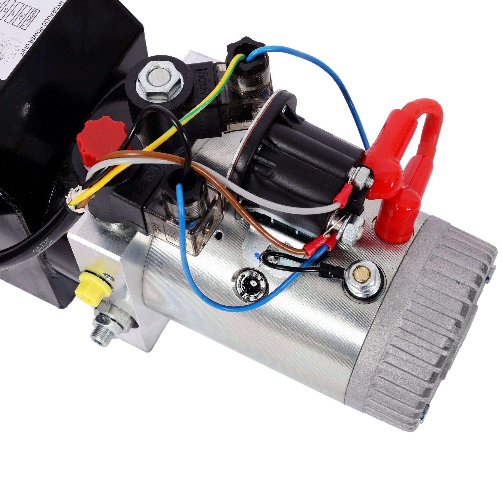 Heavy Duty Double Acting 12V DC Hydraulic Power Unit 3 Quart Steel Tank Hydraulic Pump for Dump Trailers Aerial Platforms and Industrial Lifting Applications with Remote Control - Fab Heavy Parts