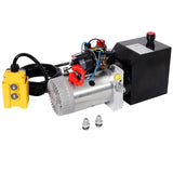 Heavy Duty Double Acting 12V DC Hydraulic Power Unit 3 Quart Steel Tank Hydraulic Pump for Dump Trailers Aerial Platforms and Industrial Lifting Applications with Remote Control - Fab Heavy Parts