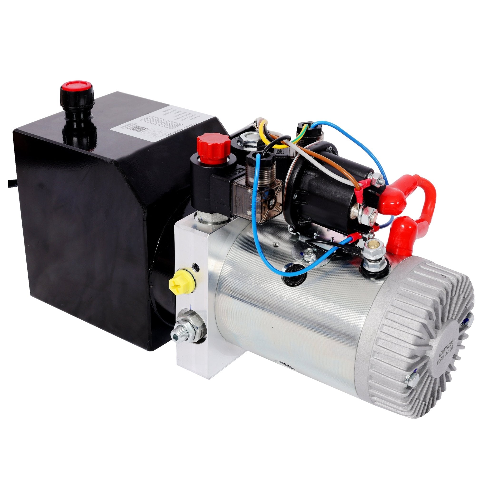 Heavy Duty Double Acting 12V DC Hydraulic Power Unit 3 Quart Steel Tank Hydraulic Pump for Dump Trailers Aerial Platforms and Industrial Lifting Applications with Remote Control - Fab Heavy Parts