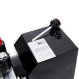 Heavy Duty Double Acting 12V DC Hydraulic Power Unit 3 Quart Steel Tank Hydraulic Pump for Dump Trailers Aerial Platforms and Industrial Lifting Applications with Remote Control - Fab Heavy Parts