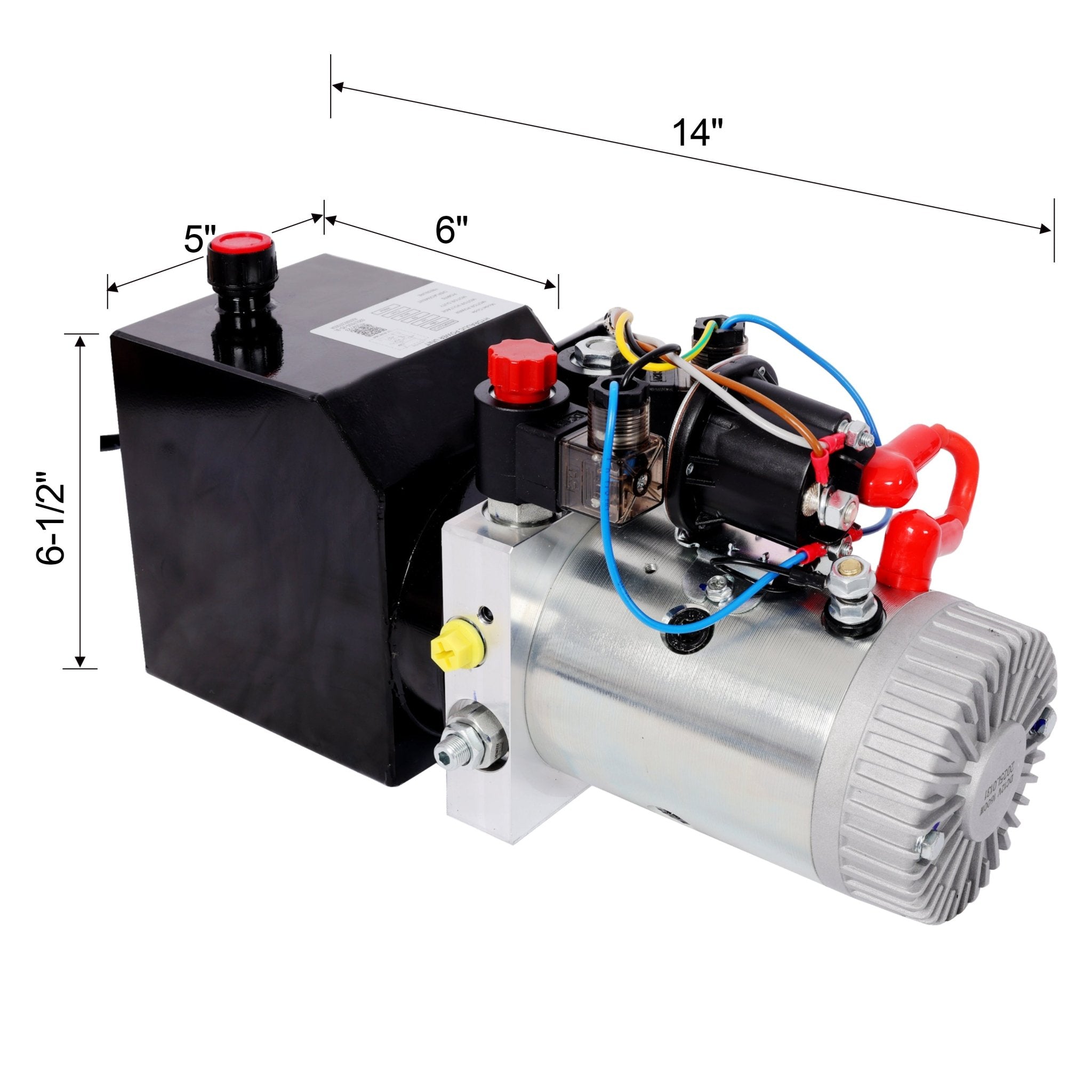 Heavy Duty Double Acting 12V DC Hydraulic Power Unit 3 Quart Steel Tank Hydraulic Pump for Dump Trailers Aerial Platforms and Industrial Lifting Applications with Remote Control - Fab Heavy Parts